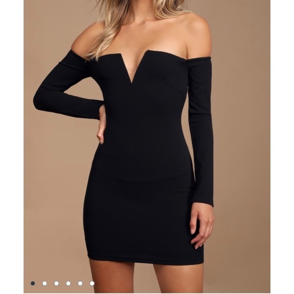 Lulus Dresses & Skirts - LULU’S New Over the Swoon Black Off the Shoulder Dress Size XL